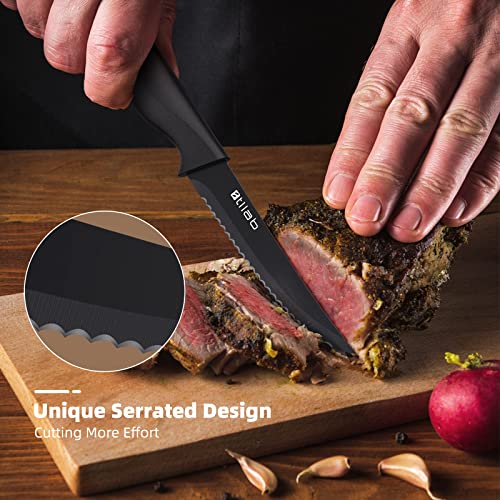 Stllab Steak Knives Set of 8, Serrated Stainless Steel Steak Knife