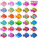 Pop Fidget Toys Bulk Its Party Favors for Kids 30 PCS Cute Fish Mini Pop Keychain It Sensory Fidget Toy Pack Fidgets for Classroom Prizes for Students Kids Carnival Prizes Birthday Goodie Bag Stuffers