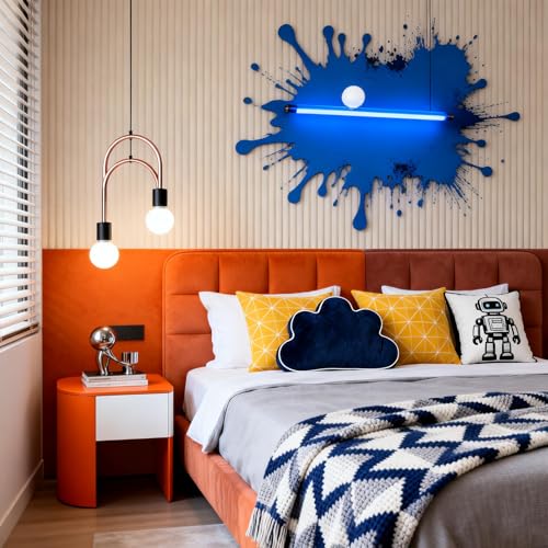 Almohada de felpa azul en forma de nube 22 x 16 pulg miniatura 2
