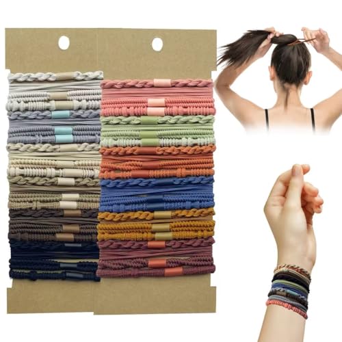 48 Pcs Boho Hair Ties - Morandi & Earth Tone Elastic Hair Bands, ...