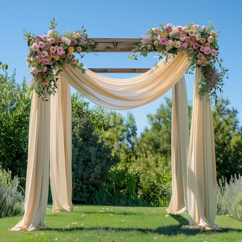 Tela para Arco de Boda 2 Paneles 28.7" x 20FT Champagne miniatura 2