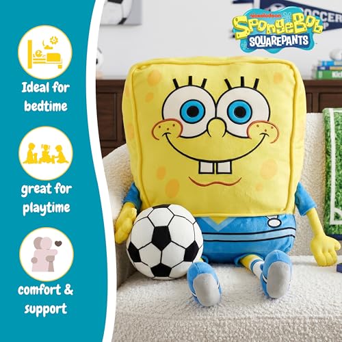 Image of Spongebob Squarepants Kids Bedding Super Soft Cozy Cuddle Pillow Buddy with Soccer Ball, 2026 World Tournament, (Officially Licensed Product) By Franco