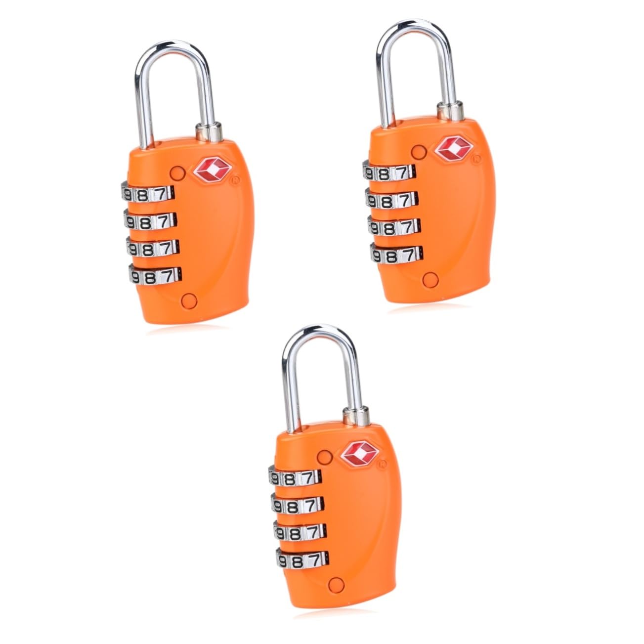 Mikikit Lucchetto Arancione Da 3 Pezzi Per Valigia Lucchetto A Combinazione Approvato 4 Codici Per La Sicurezza Dei Bagagli