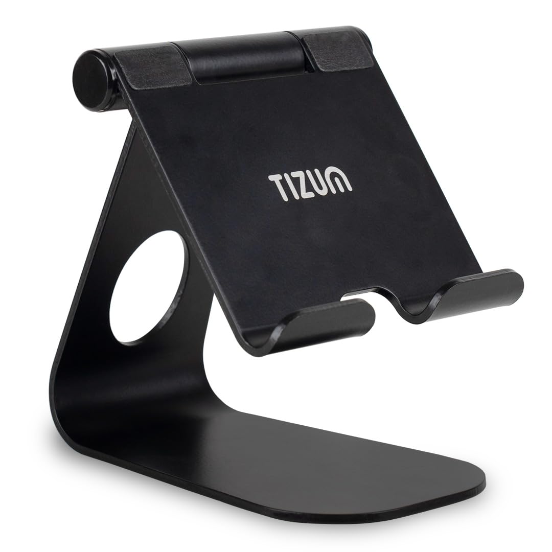 Tizum Aircase Mobile Stand, Tablet & Mobile Holder, Mobile Holding Stand, Premium Rust-Free Metal Body, Multipurpose Foldable & Anti-Skid Design, 180° View, Charger-Friendly, Widely Comaptible-Black (B0C8CR9BJJ) Amazon Price History, Amazon Price Tracker