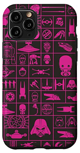 Coque iPhone 11 Pro Star Wars Galactic Grid Hot Pink protège votre smartphone