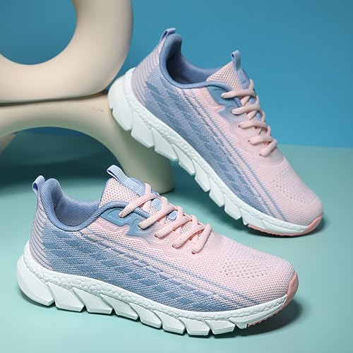 Zapatillas de deporte para mujer en malla transpirable con diseño degradado 2
