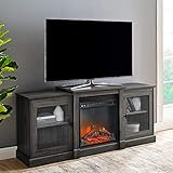 Walker Edison Penn Classic Two Tier Fireplace TV Stand for TVs up to 65 Inches, 60 Inch, Slate Grey