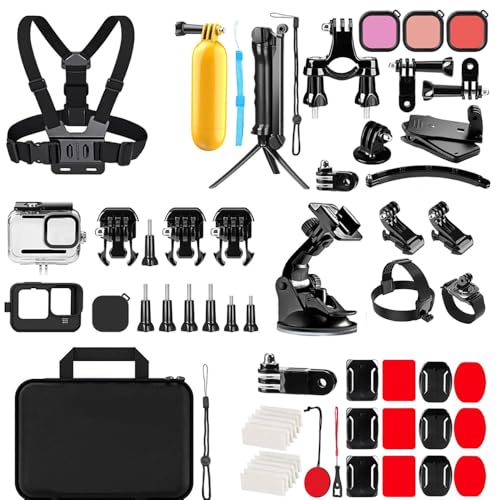 Juego de accesorios para GoPro Hero 13 12 11 con funda impermeable y soporte de bicicleta