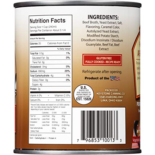 Keystone Meats Broth, Beef, 27 Ounce (Pack of 12)