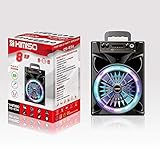 QS-834-altavoz portátil de 8 Pulgadas para Exteriores, Sistema de Altavoces para DJ, Subwoofer, Caja de Sonido con luz LED KIMISO