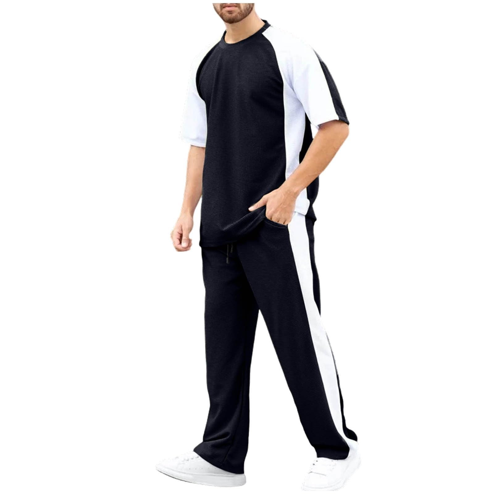 Generico Tuta Uomo Completa Felpata Casual Invernale Morbida | Set con felpa e pantaloni, tessuto caldo e morbido, perfetto per uso quotidiano, relax e attività leggere.