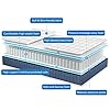 Iyee Nature Double Mattress 4FT6 Hybrid Pocket Sprung Memory Foam Mattress Durable & Skin-Friendly Individually Wrapped Coil Mattresses,Ideal for Adults & Kids-Double Size Mattress 135x190x22CM - Image 4