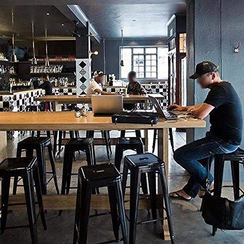 Yaheetech Barkruk, 4 stuks, metalen zitvlak, keukenkruk, barstoel, barkruk, belastbaar tot 150 kg - Image 8