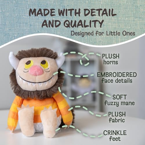 Image of Kids Preferred Where The Wild Things are Plush 9 Inch Moishe Monster Stuffed Animal with Crinkle Feet and Bean Filled Bottom