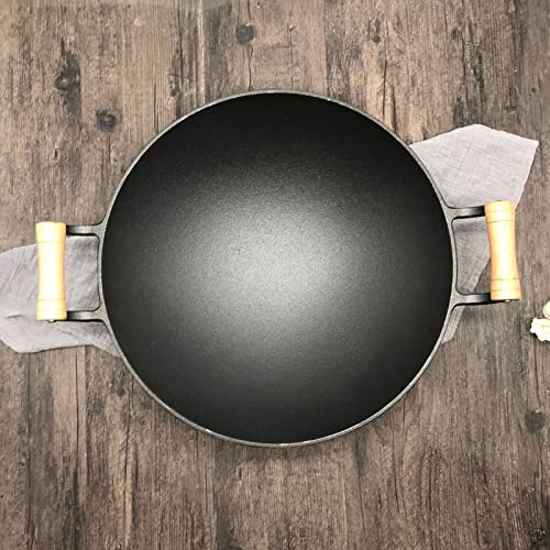 Wok de Hierro Fundido 36 cm con Tapa de Madera miniatura 6