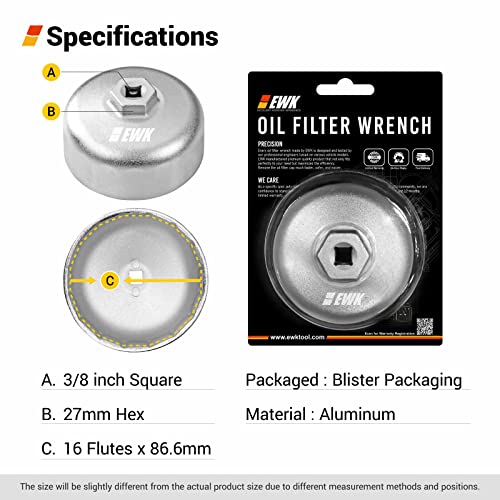 1/2 Square Drive 14 Flutes End Cap Oil Filter Wren... – Grandado