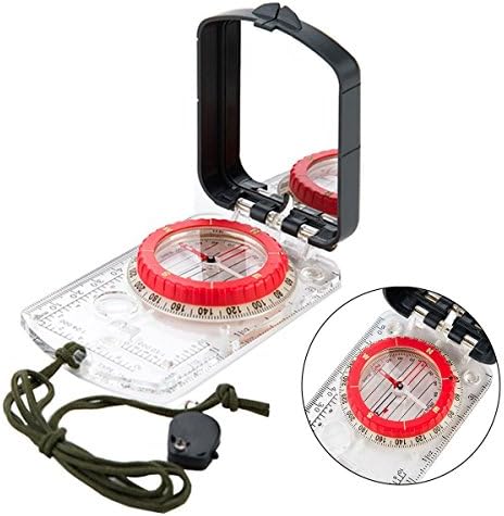 Portable Mini Led Light Outdoor Camping Hiking Compass Multifunction Clear And Easy To Check The Pointer Through Case