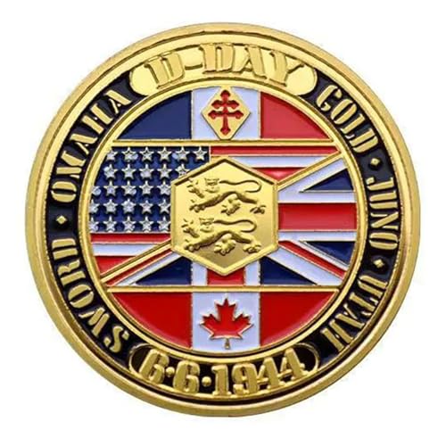 Moneta Challenge della Seconda Guerra Mondiale della Seconda Guerra Mondiale Soldato Sbarco Normandia Regalo Veterano con Scatola di Plastica