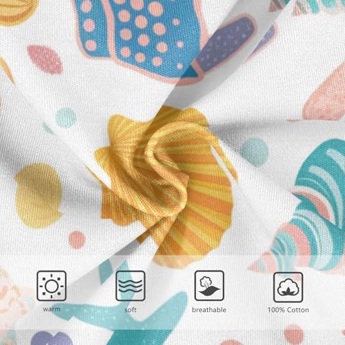 KLL Seashells Different Shapes and Starfish Toddler Boy Pure Cotton Athletic Underwear Cute Children Panties3