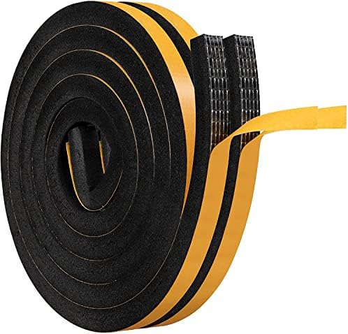 Weather Stripping Door Seal Strip with Self Adhesive Foam Tape Soundproof Door Draft Stopper for Doors Windows and Shower Glass Gaps