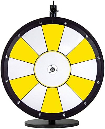 Dual and Triple Color Tabletop Dry Erase Prize Wheel โ 18 Inch Desktop Spinning Wheel, Durable Wood, Balanced for Fair Odds, Trade Show Booth Raffle, Fundraiser, Baby Shower (Yellow, 18")