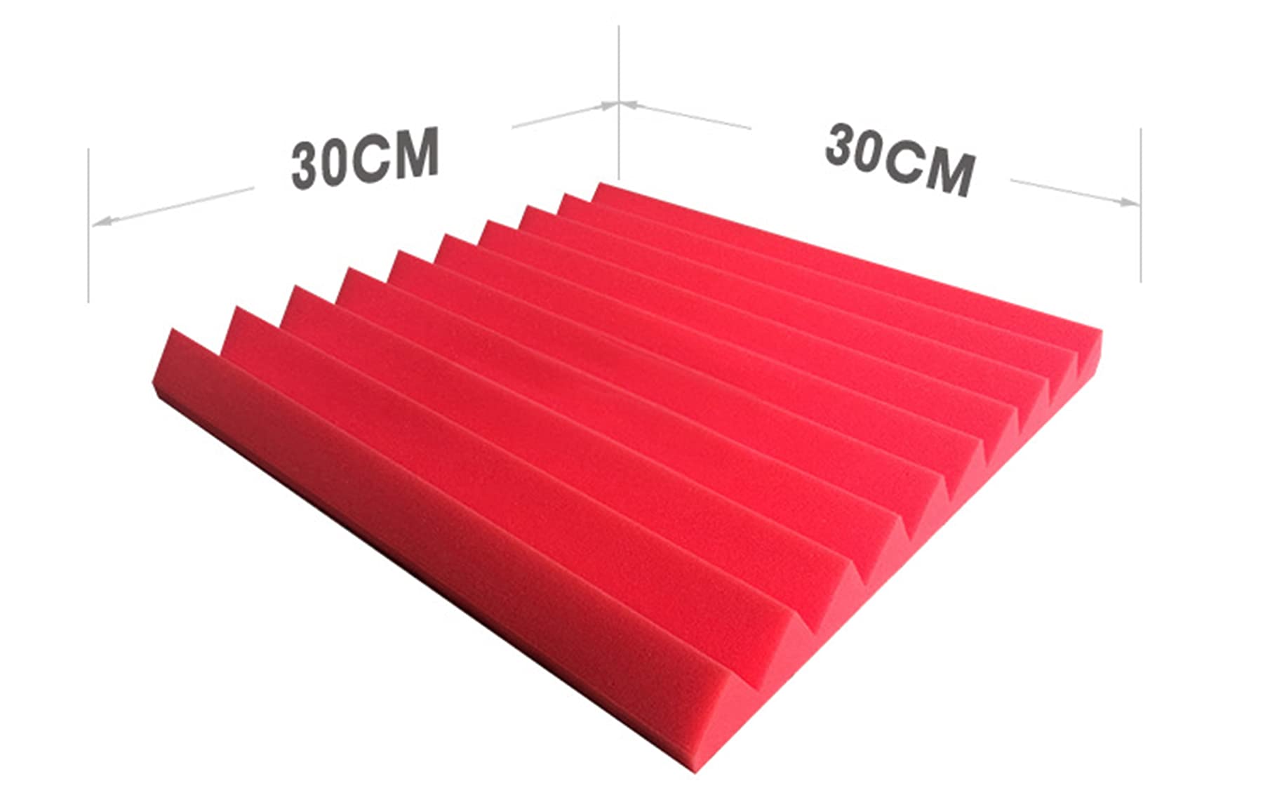 12-pak Paneli Akustycznych Dźwiękoszczelny Panel ścienny Z Pianki Studyjnej Do ścian Panele Dźwiękochłonne Panele Dźwiękochłonne Klin Do Sufitu Home 12 "X 12" X1 "(Color:Czerwony)