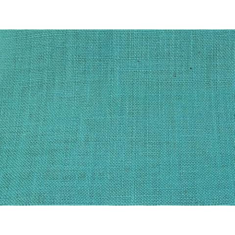 Coloured Hessian Jute Fabric Turquoise - per metre Cover