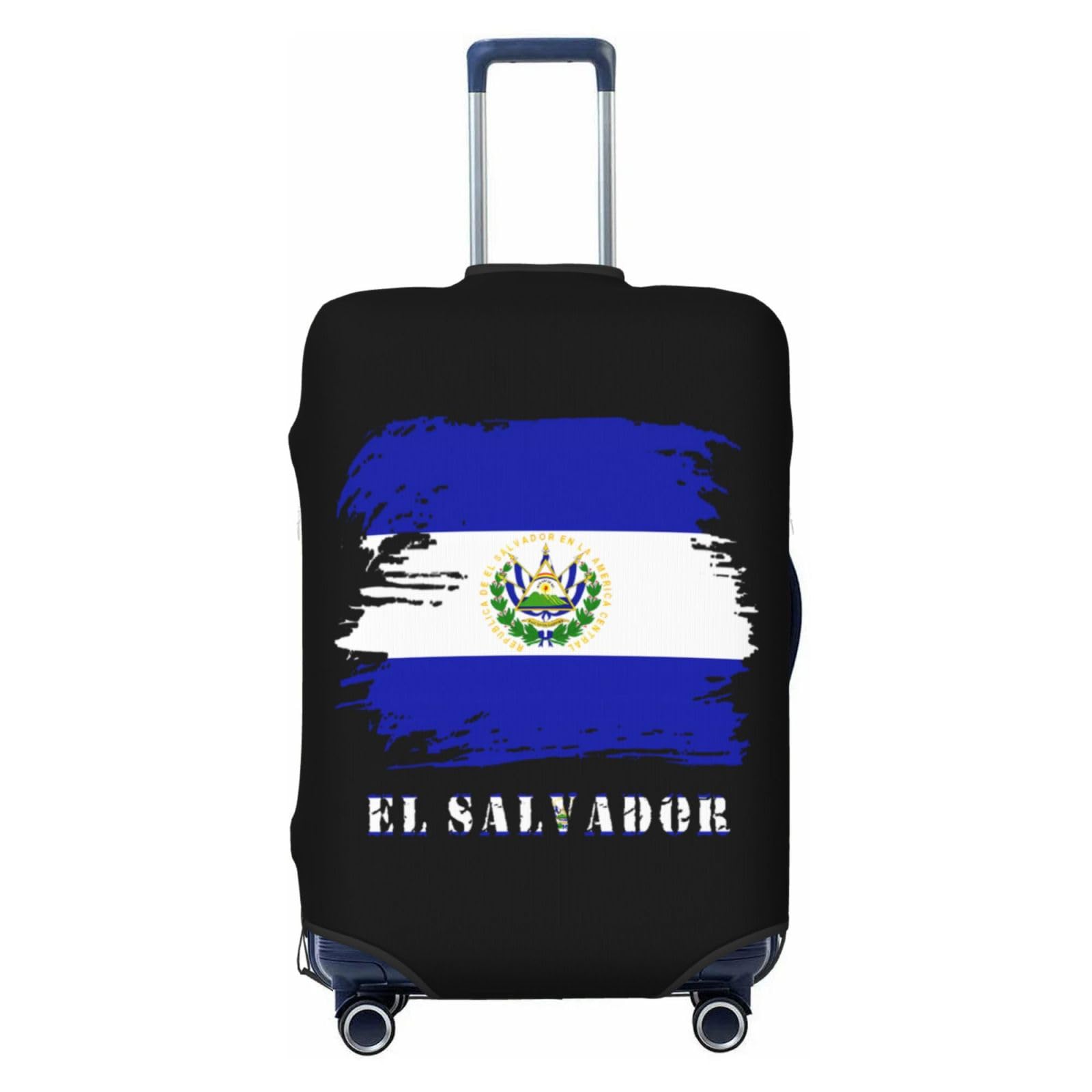 Vintage El Salvador Flag Luggage Cover Men Women Washable Elastic Anti-Scratch Suitcase Protector Covers For Luggage Travel Fits 18-32 Inch Case X-Large