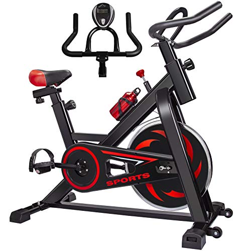 Exercise Bike FutureCharger Belt Drive Indoor Cycling Bike, Stationary Bikes Spin Bike Fitness Bike Workout Bike with Soft Seat Cushion, Water Holder, LCD Monitor for Gym Home Cardio Workout Training
