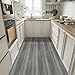 Dureidos Peel and Stick Floor Tiles: 11.8x137.8inch Wood Grain Texture, Self-Adhesive and Waterproof Vinyl Flooring Roll, No Residue Gray Flooring for Bathroom, Kitchen, Bedroom (Covers 11.3 Sq.Ft)