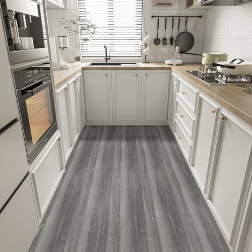 Revêtement sol vinyle gris imperméable pour rénover un sol abîmé sans travaux complexes - 5