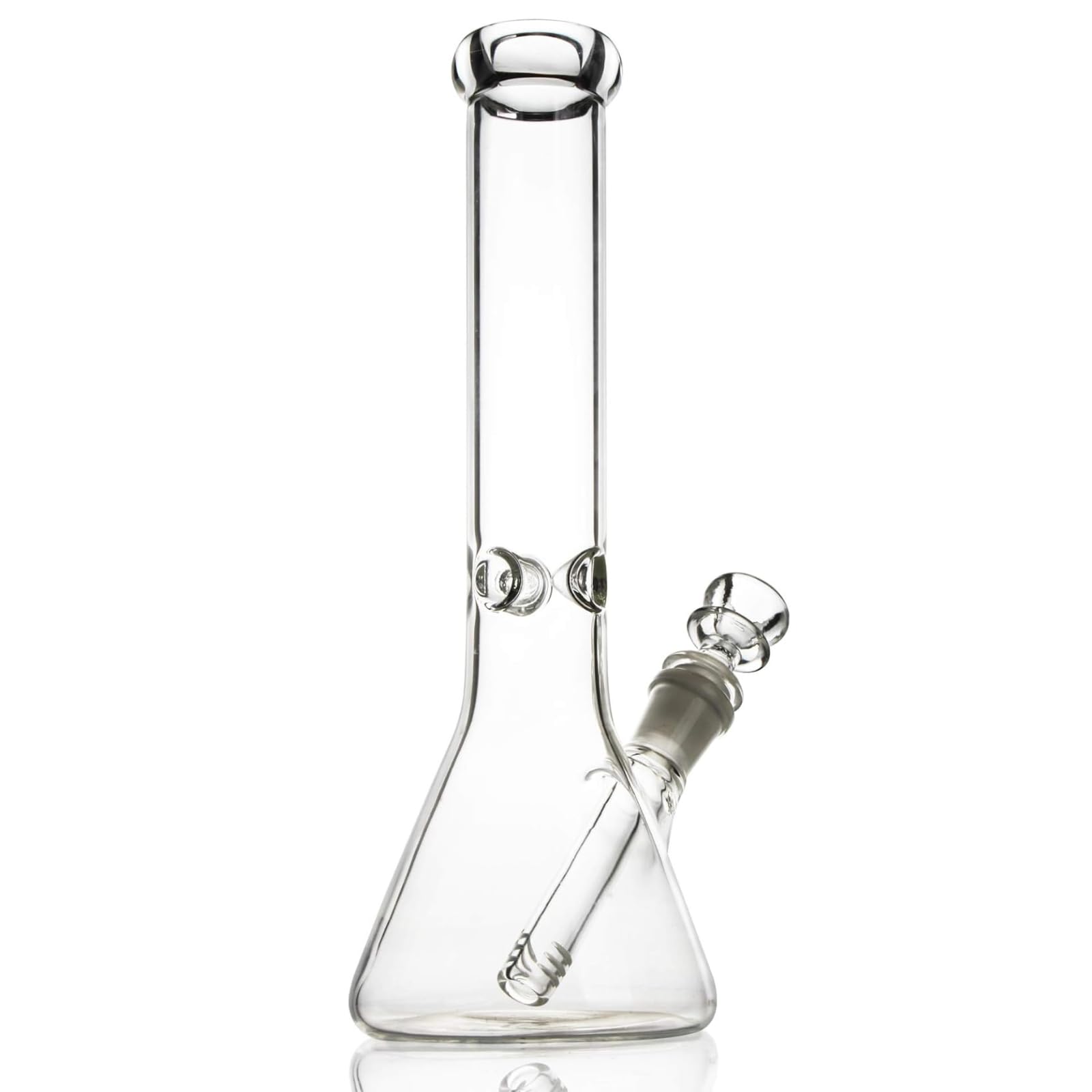 Chillbong 26cm Glasbong avec 14.5mm bol et Kickhole, artisanat verre robuste, tuyau de récipient de filtrage-Crystal Transparent
