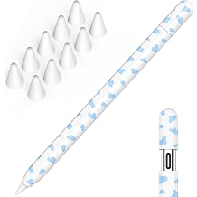NIUTRENDZ Cow Print iPencil Case for Apple Pencil USB-C Case Cover Silicone Protective Sleeve Skin with 10pcs Apple Pencil Tips Cover Blue, Apple Pencil USB-C