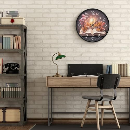 Horloge murale blanche de 25,4 cm silencieuse et moderne à piles