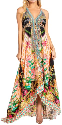 Image of Sakkas Lizi 2025 Womens Maxi High-Low Halter Handkerchief Long Dress Beach Party