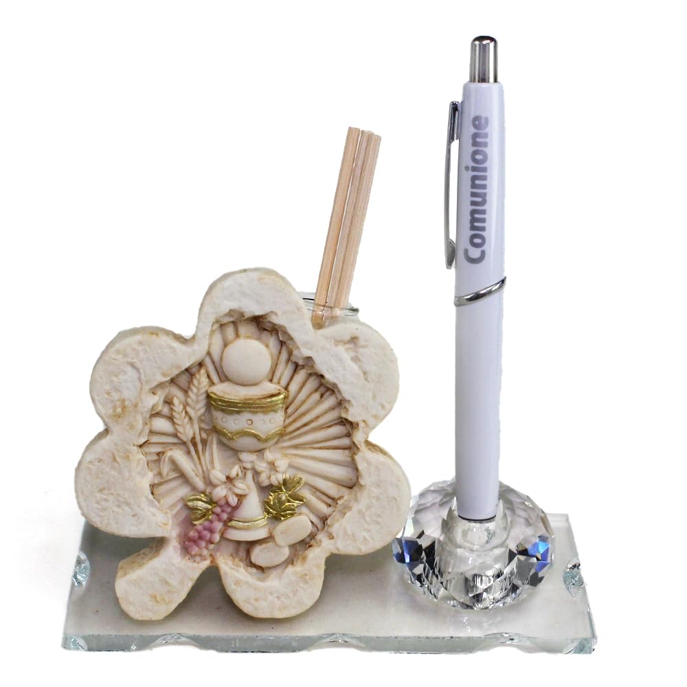 DLM 35048 (Kit 12 Pezzi) Profumatore PortaPenne in Cristallo Calice Comunione Scrivania Penna Diffusore Profumo bomboniera