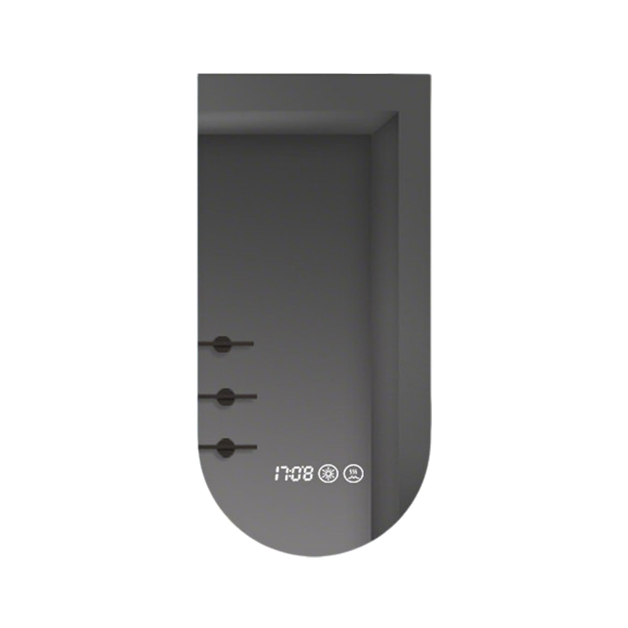 Miroir salle de bain LED en U avec horloge et antibuée pour un maquillage parfait