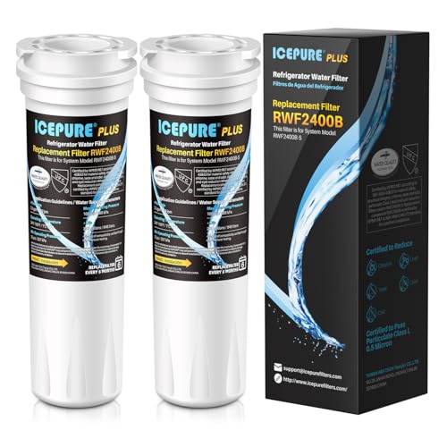 Image of ICEPURE 836848 Refrigerator Water Filter, NSF /ANSI 53 Certified, Replacement for Fisher & Paykel 836848, 836860, WF296, E522B, PS2067635, RWF2400B, 2PACK