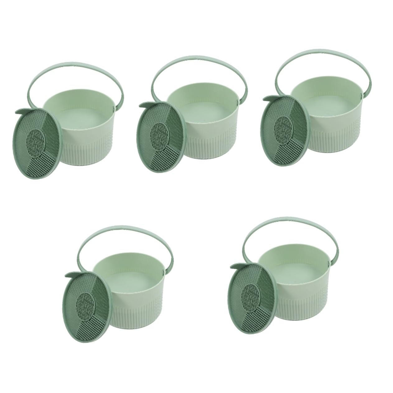Hemoton 5pcs Scrub Artifact Electric Makeup Brush Cleaner Makeup Brush Washing Bowl Makeup Brush Washing Pad Makeup Brush Cleaner Bowl Women Makeup Brush Cleaner Rinsing Bowl Green