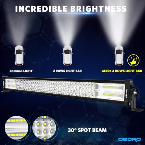 Image of OEDRO 32 Inch LED Light Bar 768W Straight Spot Flood Combo Quad-Row
