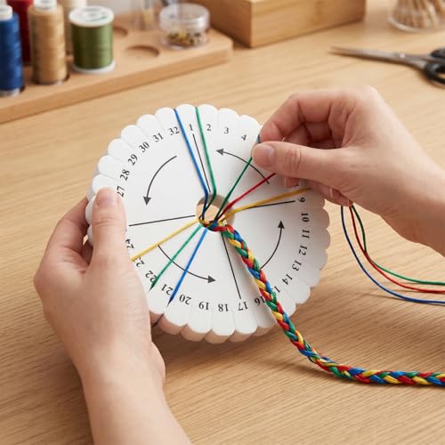 6 Pièces Disque à Tresser Kumihimo, Kumihimo Disque Rond et Carré en Mousse Le Bord Comporte Entre 32-64 Rainures, Adaptés à la Fabrication de Bracelets, Colliers, Porte-Clés et Colliers pour Chiens – vue 6