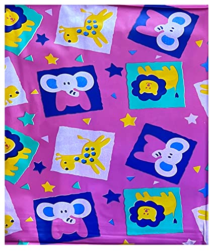 Image of EcoSoft Plastic Sheet,PVC Sheet for Kids,Rubber Sheet for Babies,Bed Wetting Protector(90 x 135 cm) (Mini Jungle Pink)
