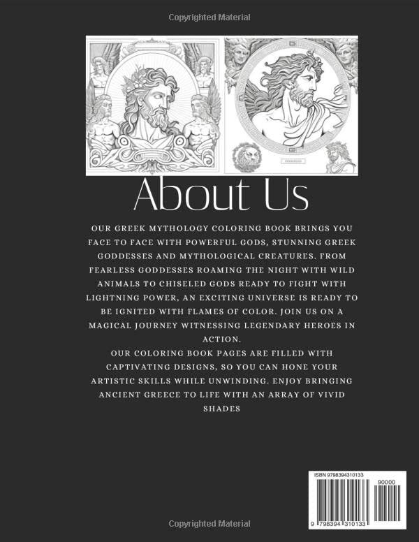 Miniatura 2 de Greek Mythology Coloring Book for Adults and Kids With there are many mysterious and mythical characters