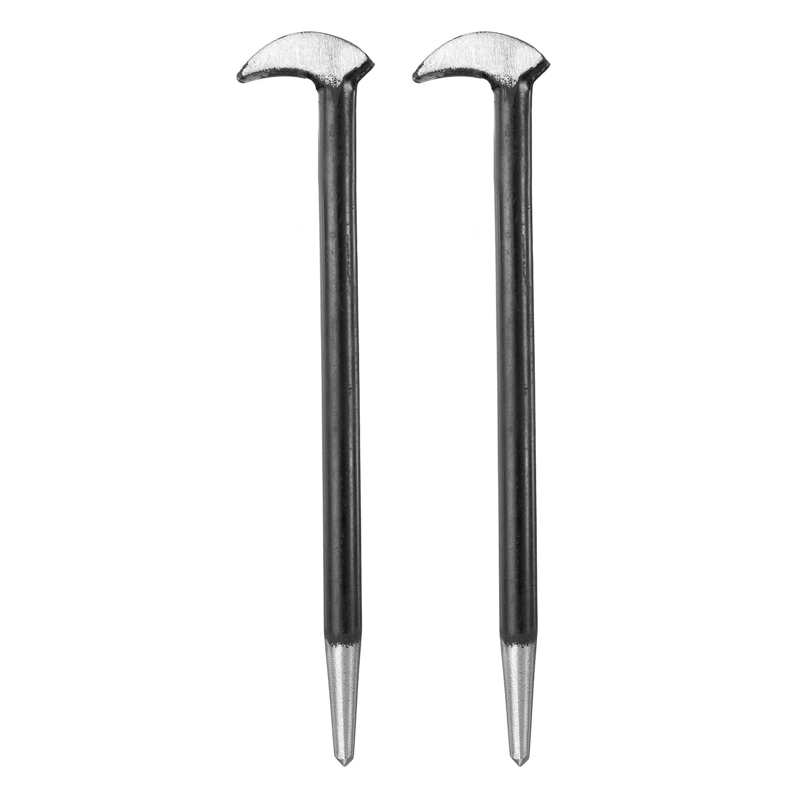 HARFINGTON 2pcs Rolling Head Pry Bar 6" Length 0.3" Rod Dia Carbon Steel Lady-foot Leverage Bar Heel Line Up Pry Bars for Automotive Mechanics