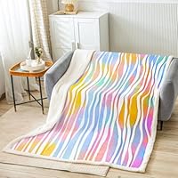 Coperta in pile Sherpa con motivo a unicorno, da sogno, per divano, divano, divano, gattino, coperta in peluche, con ciambelle rosa arcobaleno, decorazione per camera da letto, 152,4 x 200,7 cm