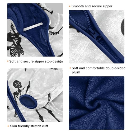 Jump Of Skeletons Girls Fleece Jacket Girls Fall Jacket Girls Zip Up Hoodie Girls Sherpa Jacket 2-10T3