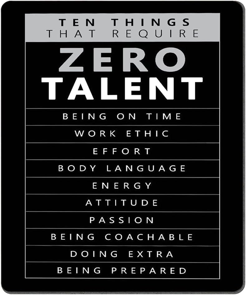 SSOIU Gaming Mouse Pad Custom, Inspirational Office Mouse pad Motivational Positive Quotes Ten Things that Require Zero Talent Rectangle Mouse Pads for Computers Laptop 9.5 X 7.9 Inch