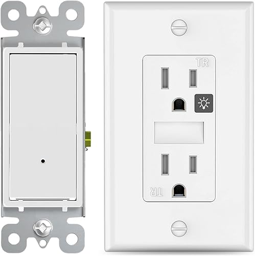 Interruptor de luz de poste Sigle iluminado y salida de pared TR de luz nocturna (4+4)