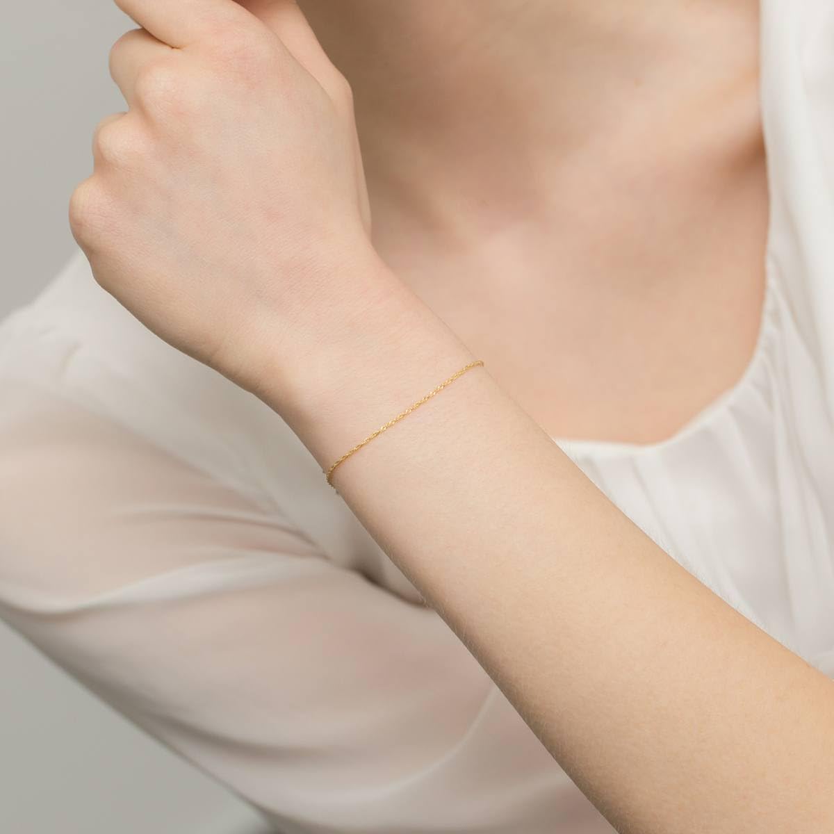 MARKO Armband Damen 375 Gold 17-19 cm Echtgold - Feines Goldarmband 9 Karat Damen Schmuck - Zartes Armband Gold Damen Elegant - Geschenk für Frauen