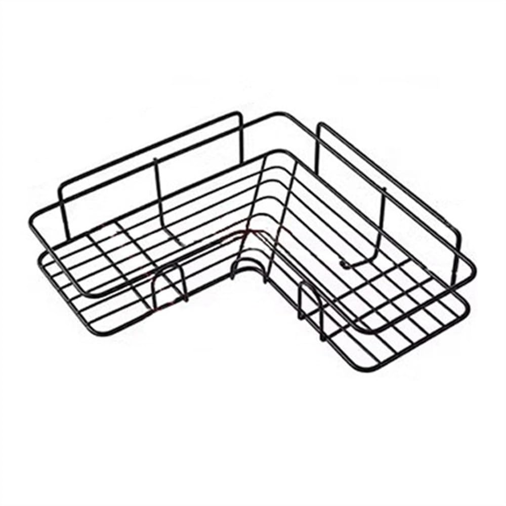 SDGBCXD bathroom shelves, Wall Mounted Metal Bathroom Shelf with Hooks - Adhesive Storage Solution for Towels, Toiletries & Dorm Kitchen Shelves